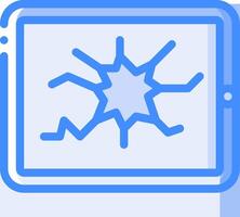 A tablet with a broken screen icon vector