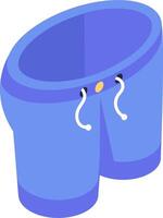 A blue swim trunks with a white background vector