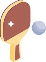 A ping pong paddle and ball on a white background vector