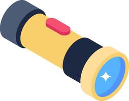 A flashlight with a blue light on it vector