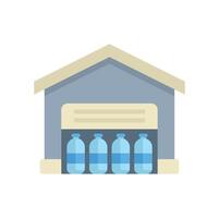 Warehouse storing water bottles for delivery and distribution vector