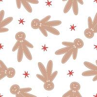 Gingerbread Cookie Pattern Christmas Cookie Background vector