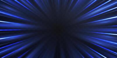 Radial speed rays, light neon flow, zoom in motion effect, blue glow speed lines, colorful light trails, perspective stripes Abstract background vector