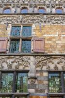 Delft, The Netherlands October 15, 2024. Close up from an old historic building in the center of Delft. photo