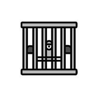 a jail cell with a man inside vector