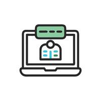 a laptop with a person on it and a computer vector