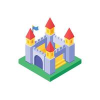 a castle with a flag on top of it vector