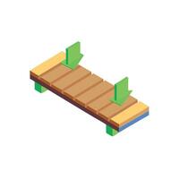 wooden bench with two arrows pointing up vector
