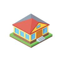 house with red roof and windows on a white background vector