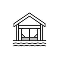 a house with a window and a door on the side vector