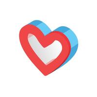 a red and blue heart shaped object on a white background vector