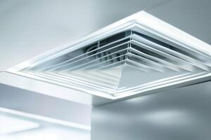 Square ventilation system providing air conditioning in building photo