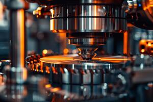 Automated industrial equipment performing operation under control of cnc system photo