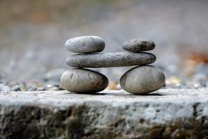 Stone balancing showing concept of stability and harmony photo