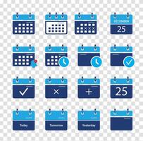 Calendar Icon Set. Features editable time management symbols. Containing date, schedule, month, week, days, appointment, reminders, agenda, organization, and event icons. Pro vector