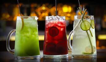 pitcher of fruit cocktail with vodka photo