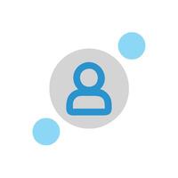 a person is shown in a circle with two dots vector