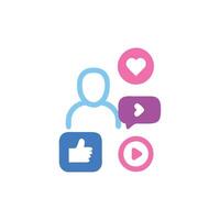 a social media icon with a person and a heart vector