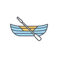 a boat with a paddle and oar on it vector