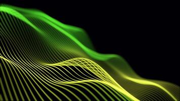 Soft Gradient of Green and Yellow Particles Forming a Gentle Wave Effect on Dark video