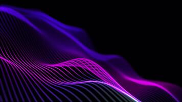 Vibrant and Multicolored Particle Waves Spreading Gracefully Across a Dark Background video