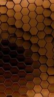 A captivating copper hexagonal honeycomb pattern designed as a stunning background. Design video
