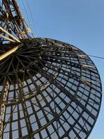 Close-up of old radio telescope which was used to study centimeter range of radio waves photo