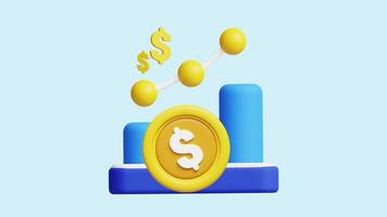 Data Analytics animated 3d icon. video