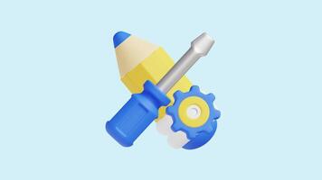 Design Setting 3D Icon Ideal for business, technology, websites, apps, education, marketing. video