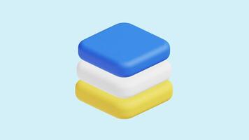 Layer Object animated 3d icon. video