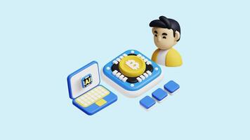 Quantum Computing for Finance 3D Animated Concept. video