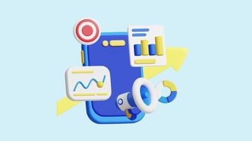 Payments Ads Manager 3D Animated Concept. video