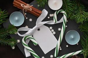 Christmas card. New Year's Eve. Place for text photo