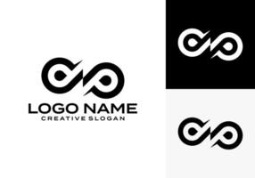 Electrical Logo, combination of lightning icon with infinity, lightning bolt design logo template. vector