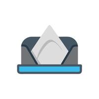 a hat with a napkin on top vector