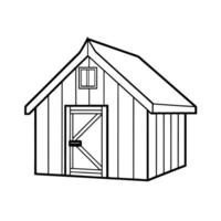 a small shed with a door open on a white background vector