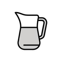 a pitcher of water is shown in a line drawing vector