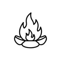 a black and white drawing of a fire vector