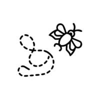 a bee and a bee line icon vector