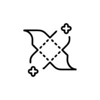 a black and white line icon of a cross vector