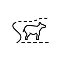 a black and white line drawing of a cow vector