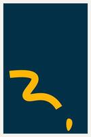 Abstract Yellow Design on Dark Blue Background Poster vector