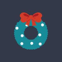 cute circle wreath in flat design. vector