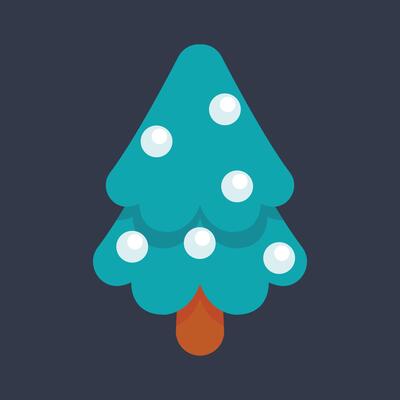 cute spruce tree in flat design.
