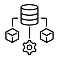 A linear icon of cluster management vector