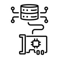An outline style icon of elastic ip vector