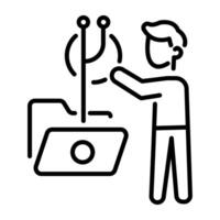 A line style icon of repository vector
