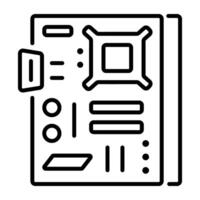 Motherboard icon in linear style vector
