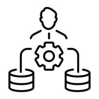 A line style icon of database admin vector