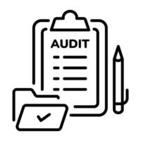 Audit icon in line style vector